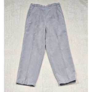 Adrian Delafield by Haband Pants Womens Size 14P Gray Corduroy Elastic Waist